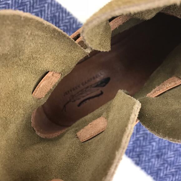 Jeffrey Campbell x Free People Suede Wrap Ankle Boot Olive Green - Picture 6 of 6